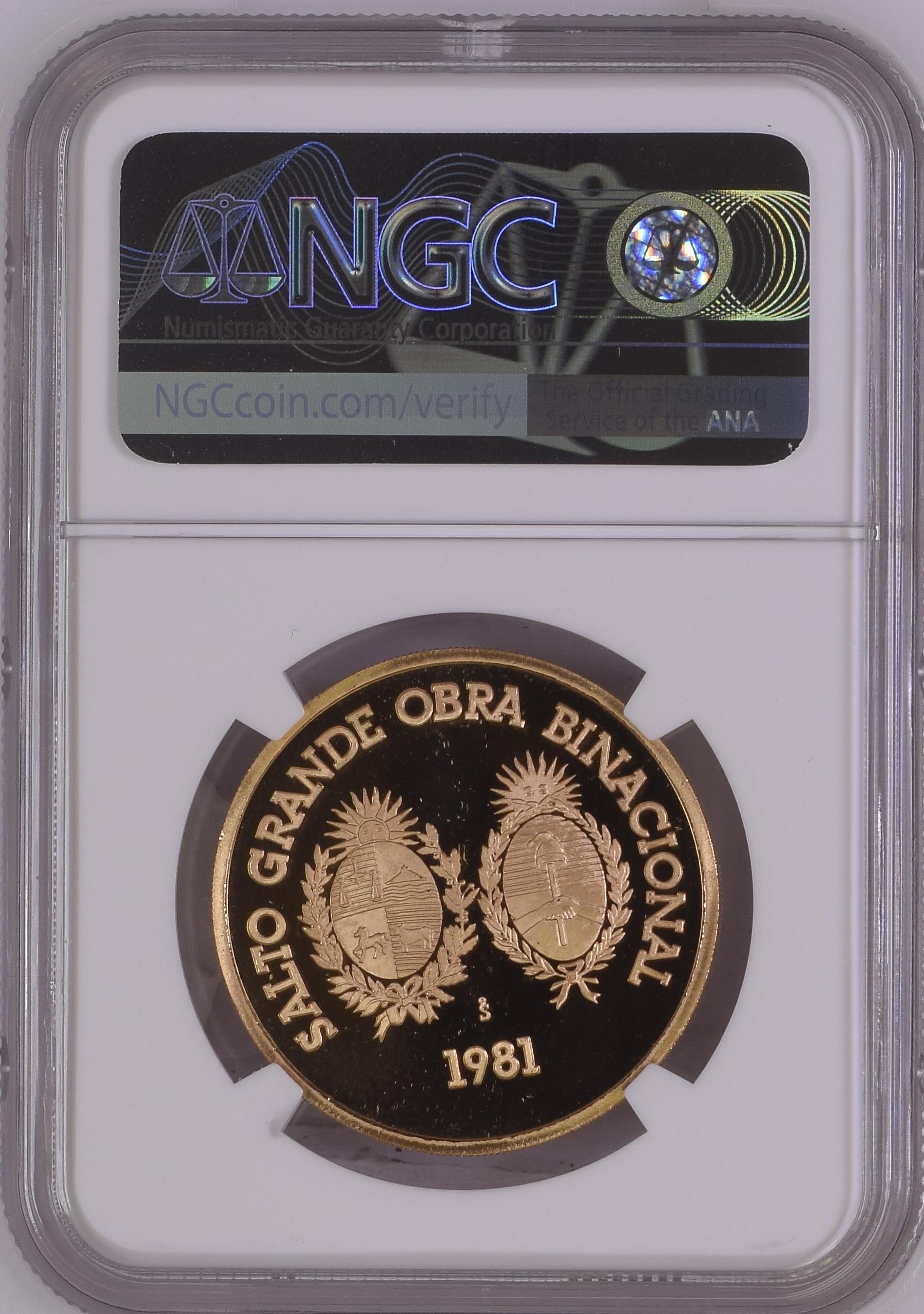 Reverse — Uruguay 5000 Pesos 1981 — Cert 2107806-027