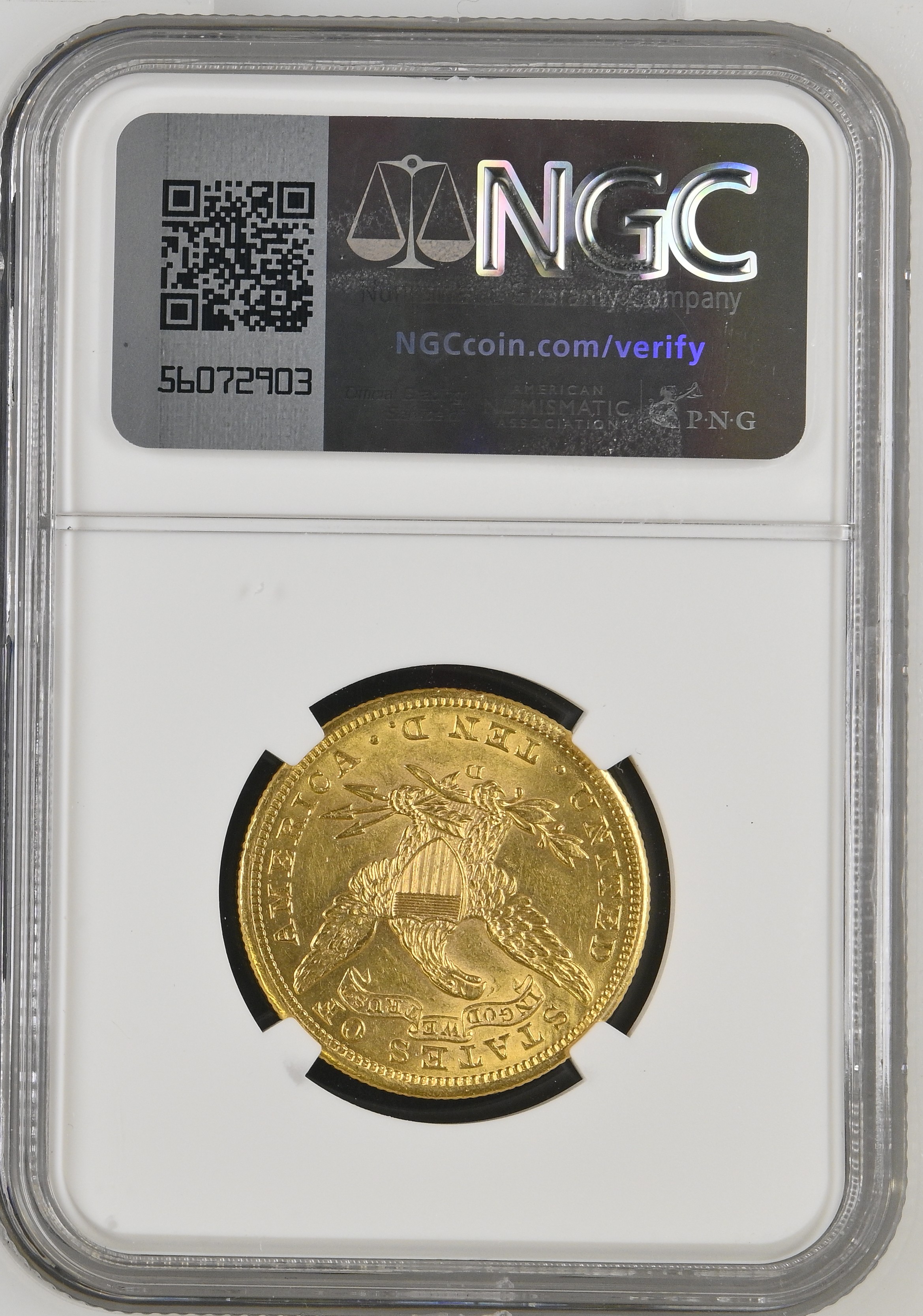 Reverse — United States 10 Dollars 1906-D — Cert 6505153-013