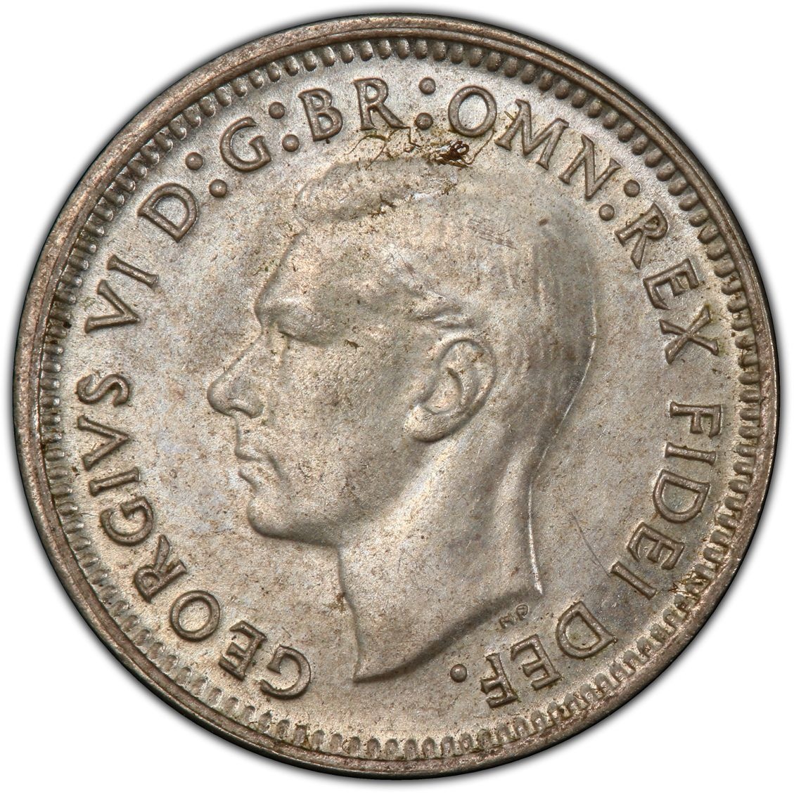 Obverse — Australia 3 Pence 1949 (George VI) — Cert 19801179