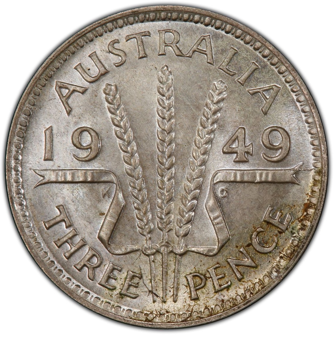 Reverse — Australia 3 Pence 1949 (George VI) — Cert 19801179